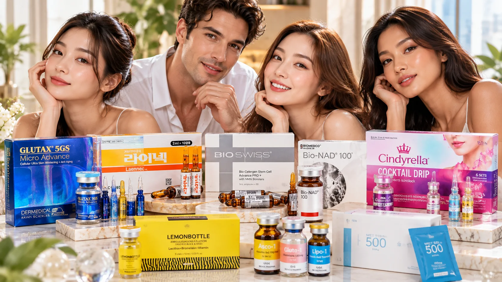 Woman with Laennec, Bio Swiss and Bio-NAD